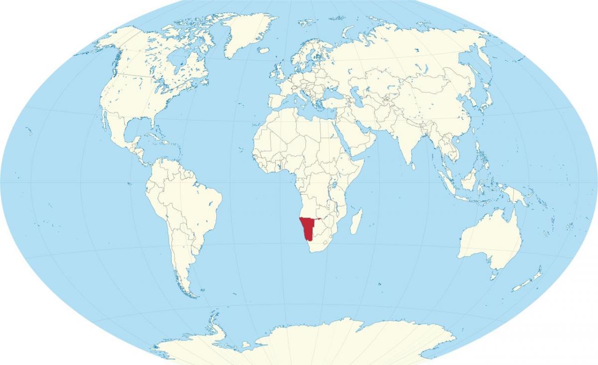 Намиби байршил дээр дэлхийн газрын зураг