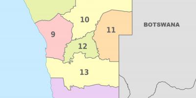 Улс төрийн газрын зураг Намиби