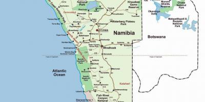 Араг яс эргийн Намиби газрын зураг